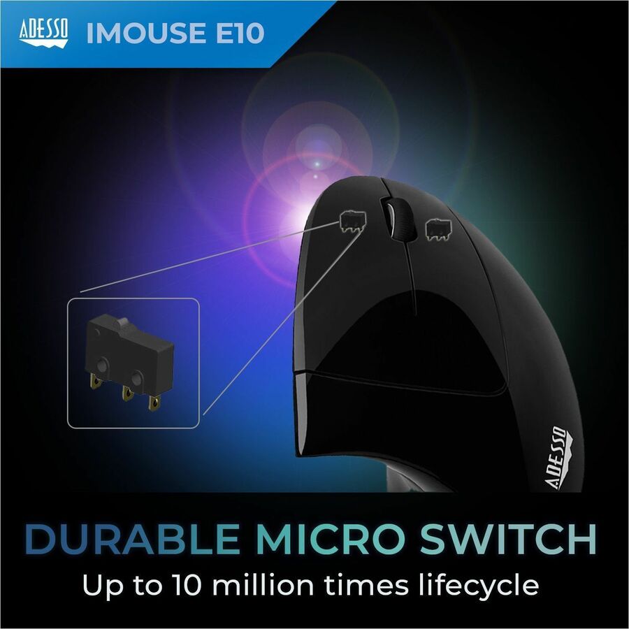 Adesso 2.4 GHz Wireless Vertical Ergonomic Mouse