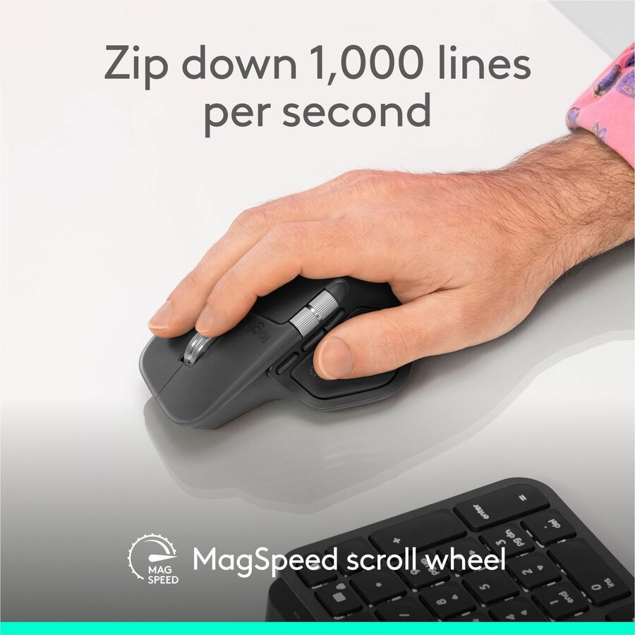 Logitech MX Master 4 for Business, Wireless Mouse with Quiet Clicks, 8K DPI, MagSpeed Scrolling, Logi Bolt Receiver, Graphite