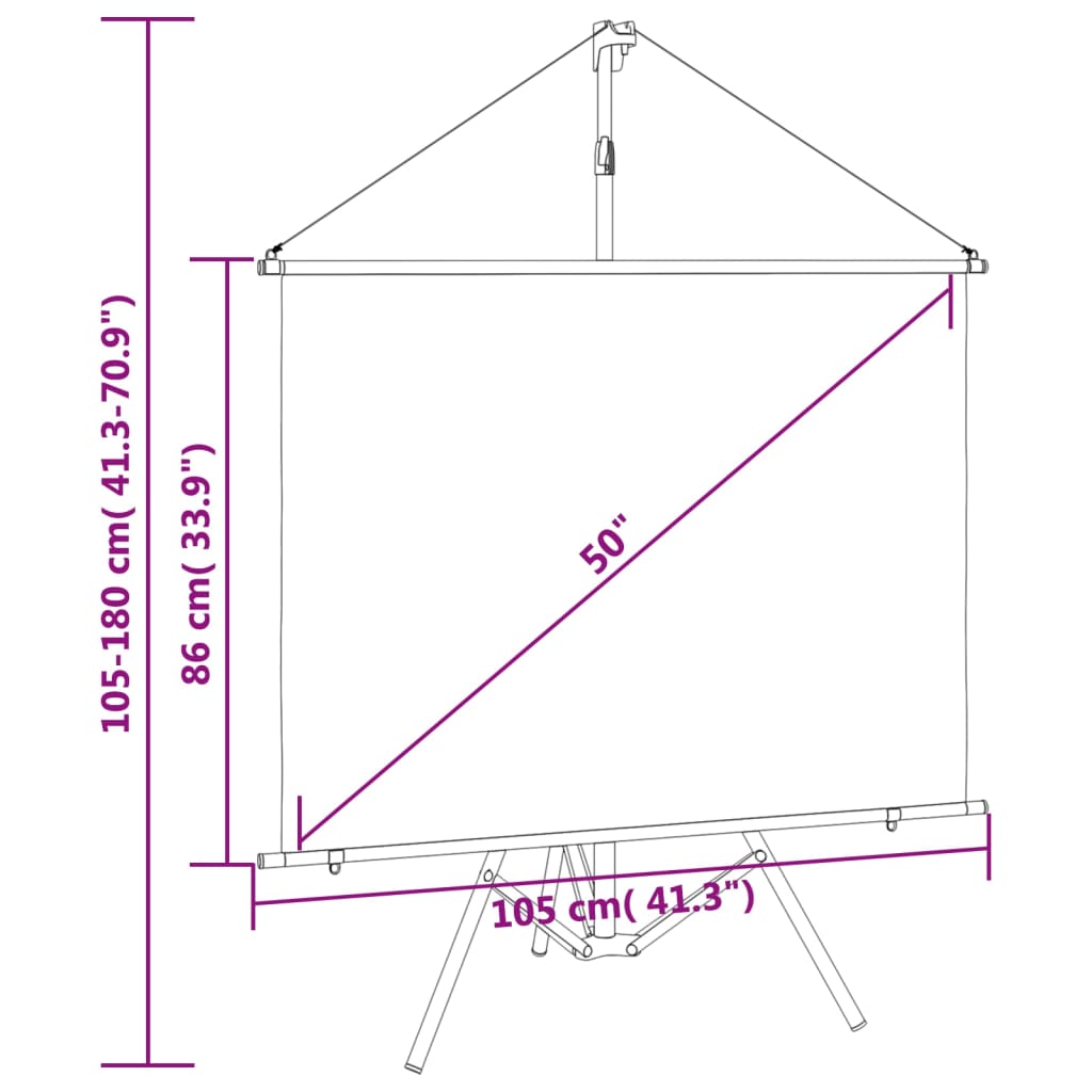 vidaXL projection screen Home Theater Screen Pull-down Projector Screen 4:3-3