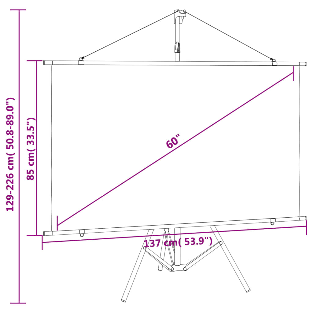 vidaXL projection screen Home Theater Screen Pull-down Projector Screen 4:3-3