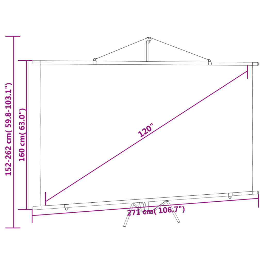 vidaXL projection screen Home Theater Screen Pull-down Projector Screen 4:3-2